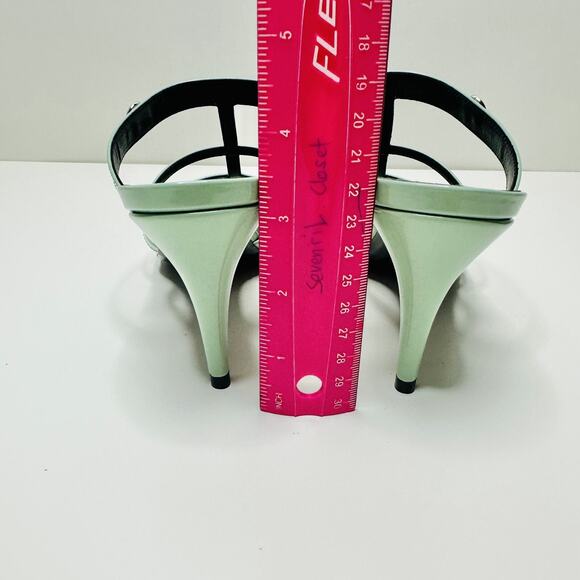 Gucci Regent Slim Horsebit 38/ US 8 Heel Sandals Pacific Green Leather NIB $990 - Picture 10 of 13
